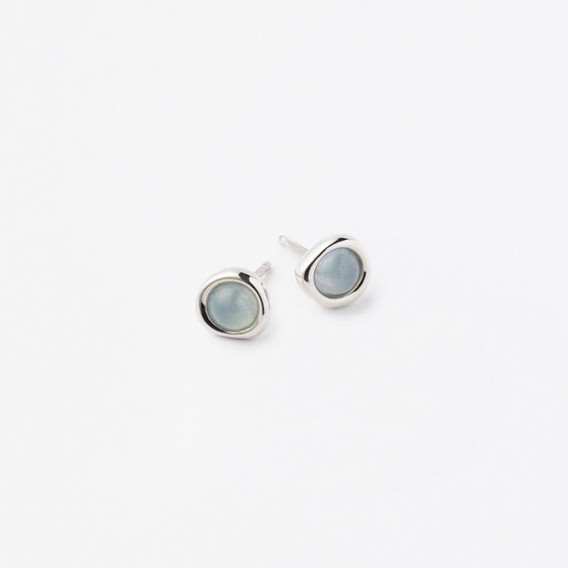 シルバー ブルー クォーツ ヒーリング ストーン ピアス / Silver Blue Quartz Healing Stone Earrings