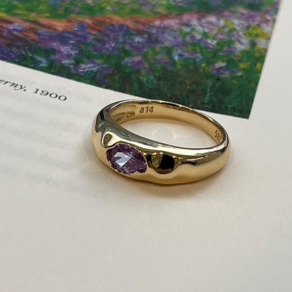 K14 ナチュラル グレース ボリューム リング：ラベンダー / 14K Natural Grace Volume Ring - Lavender