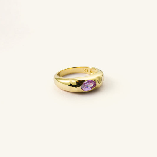 K14 ナチュラル グレース ボリューム リング：ラベンダー / 14K Natural Grace Volume Ring - Lavender