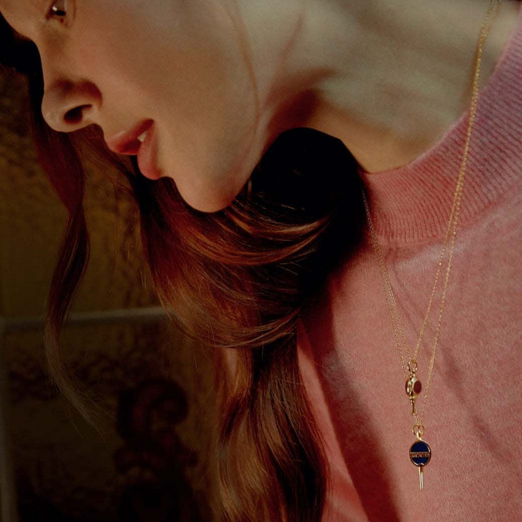 MASTER スピン ゴールデン キー ブルー ルーム シルバー ネックレス / MASTER SPIN GOLDEN KEY BLUE ROOM SILVER NECKLACE