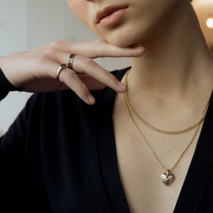 he:art シグネチャー ボリューム 2ライン ラージ ネックレス / he:art Signature Volume Two Line Large Necklace