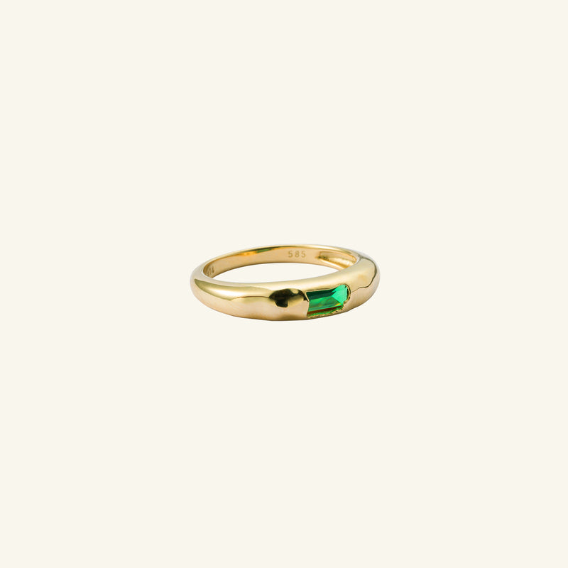 K14 ナチュラル グレース ボリューム リング：グリーン / 14K Natural Grace Volume Ring - Green