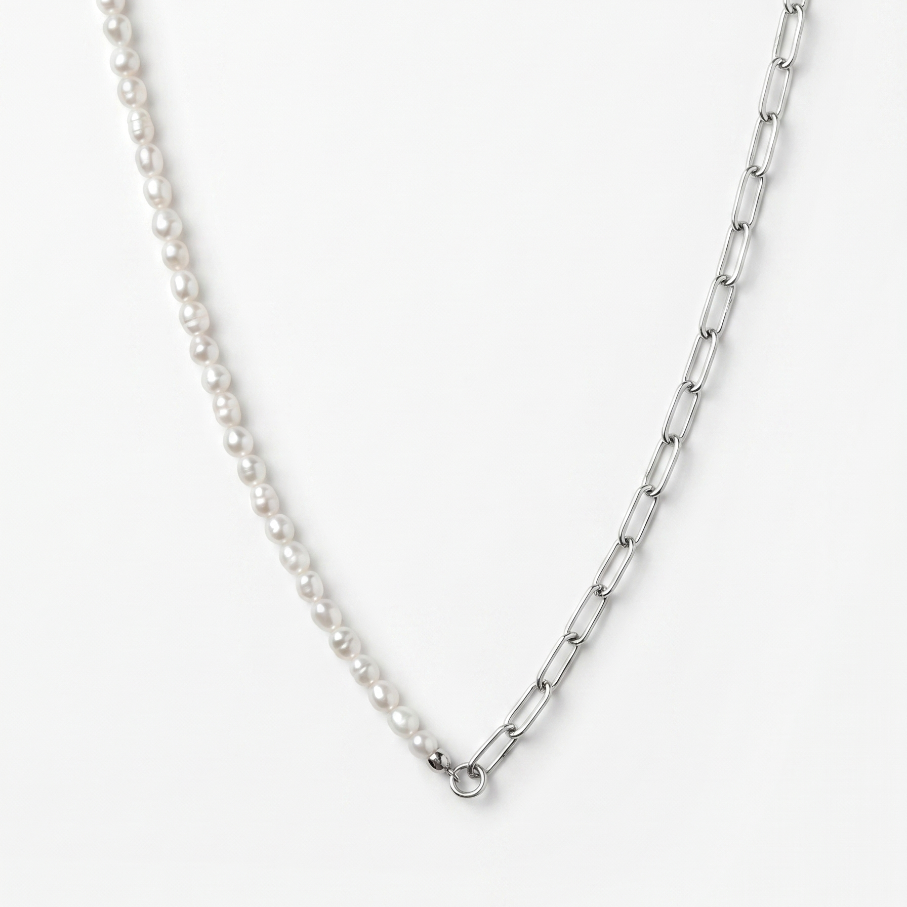 Pearl & Clip Chain Necklace