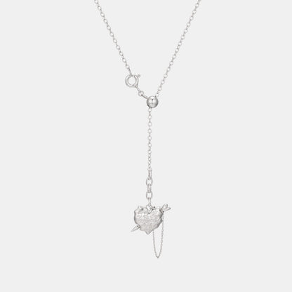 ROMANCE キューピッド ハートドロップ シルバー ネックレス / ROMANCE CUPID HEART DROP SILVER NECKLACE