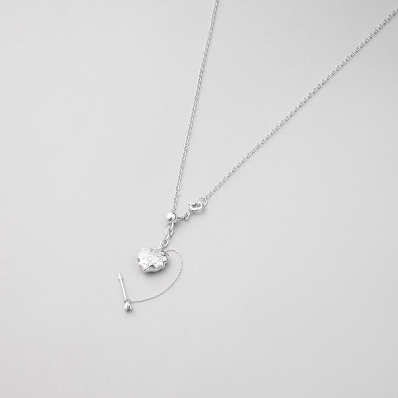 ROMANCE キューピッド ハートドロップ シルバー ネックレス / ROMANCE CUPID HEART DROP SILVER NECKLACE