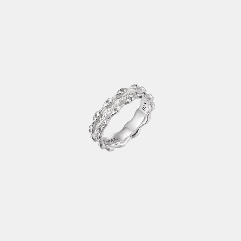 ROMANCE ハート ボーン スモール シルバー リング / ROMANCE HEART BONE SMALL SILVER RING