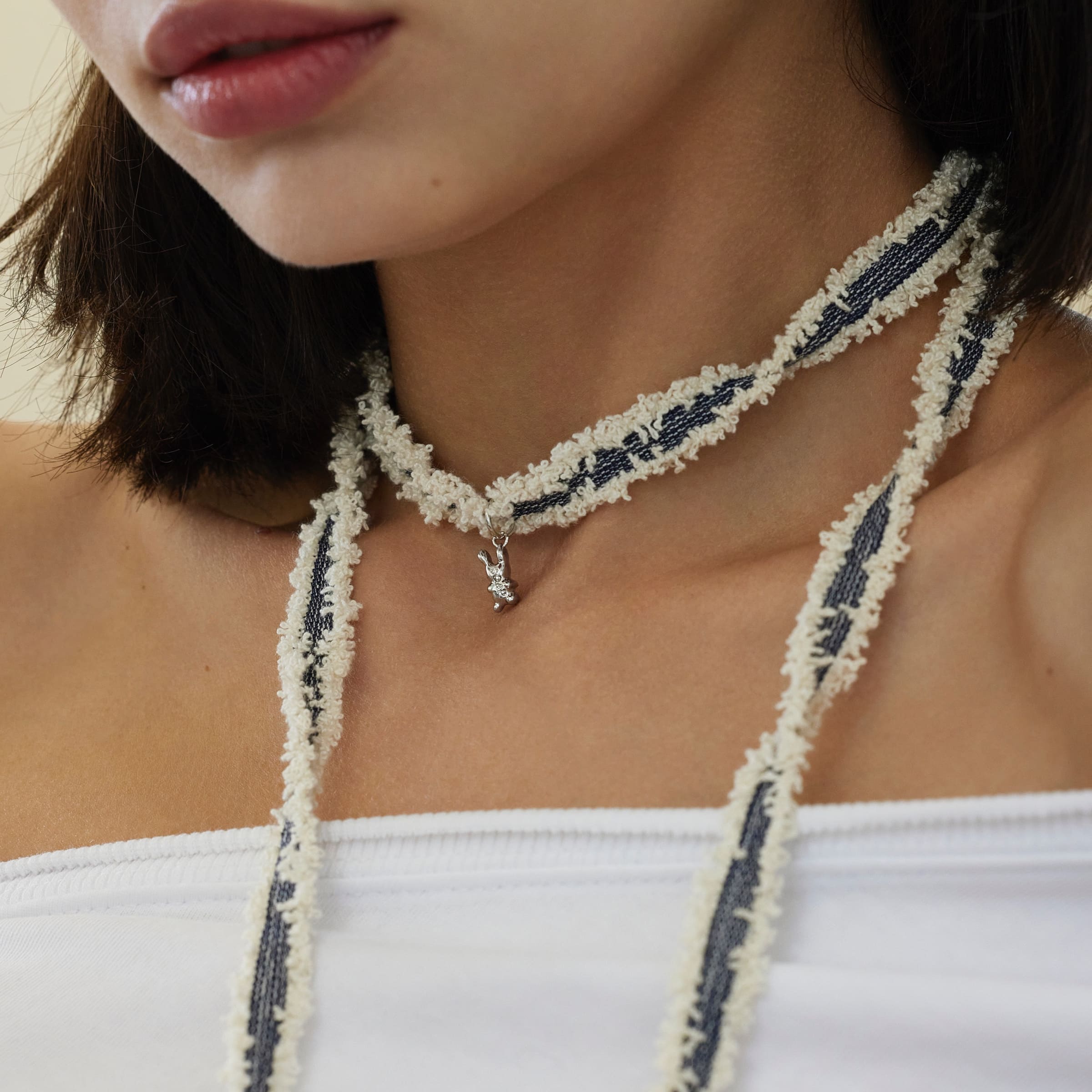 SOAPY バニー デニム チョーカー ネックレス / SOAPY BUNNY DENIM CHOKER NECKLACE