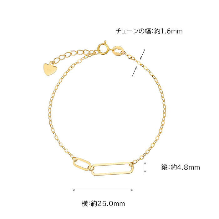 K10 ペーパークリップ＆チェーン ブレスレット / 10K Paper Clip & Chain Bracelet