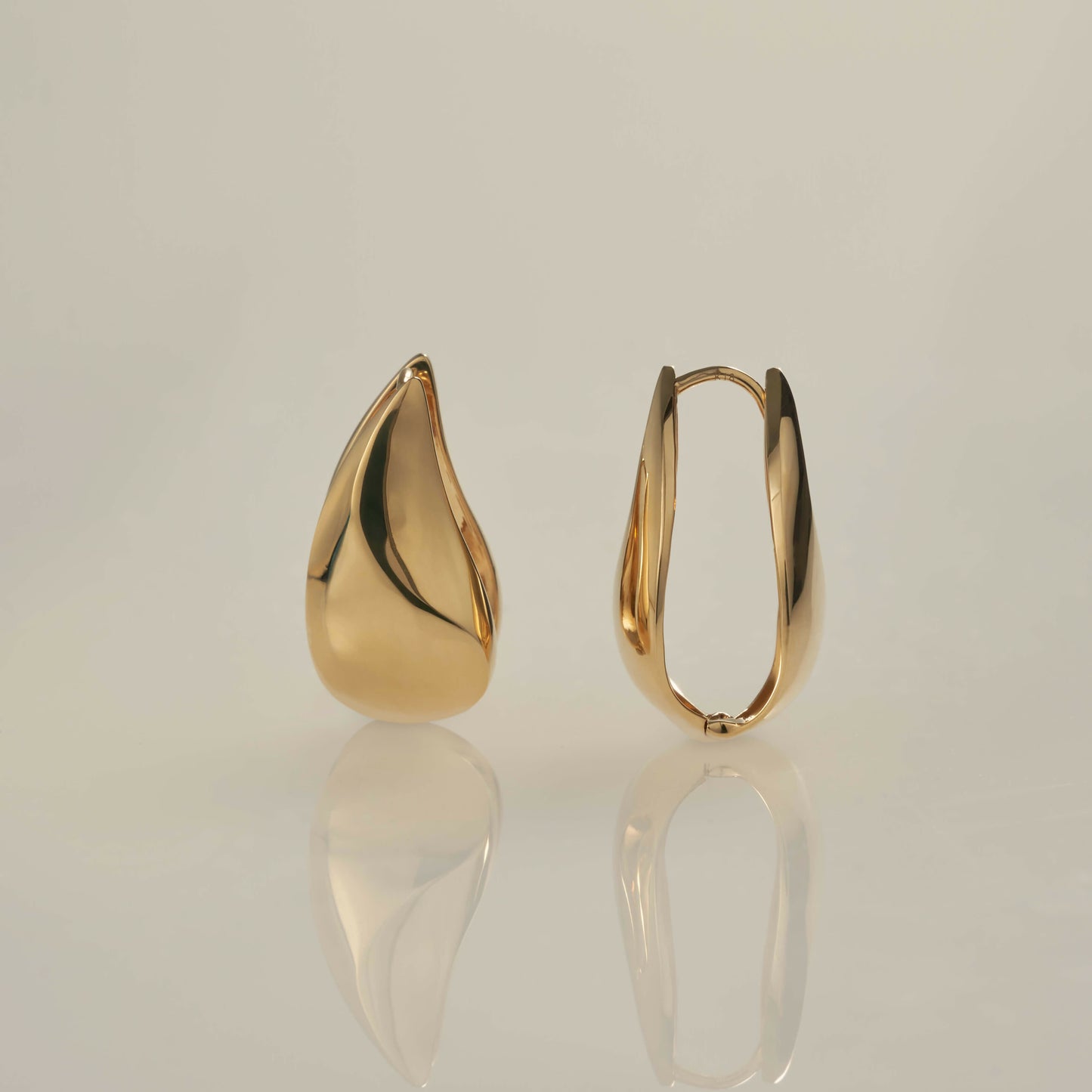 K18 なみ シルク ピアス：ラージ / 18K nami silk pierced earrings - large