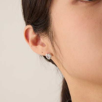 ハート カラー ストーン ワンタッチ ピアス / HEART COLOR STONE ONE TOUCH EARRINGS