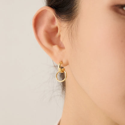 シンプル ドロップ リング ピアス / SIMPLE DROP RING EARRINGS