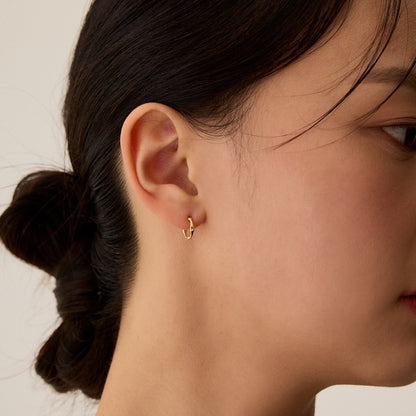 シルバー ウェーブ ワンタッチ ピアス / SILVER WAVE ONE TOUCH EARRINGS