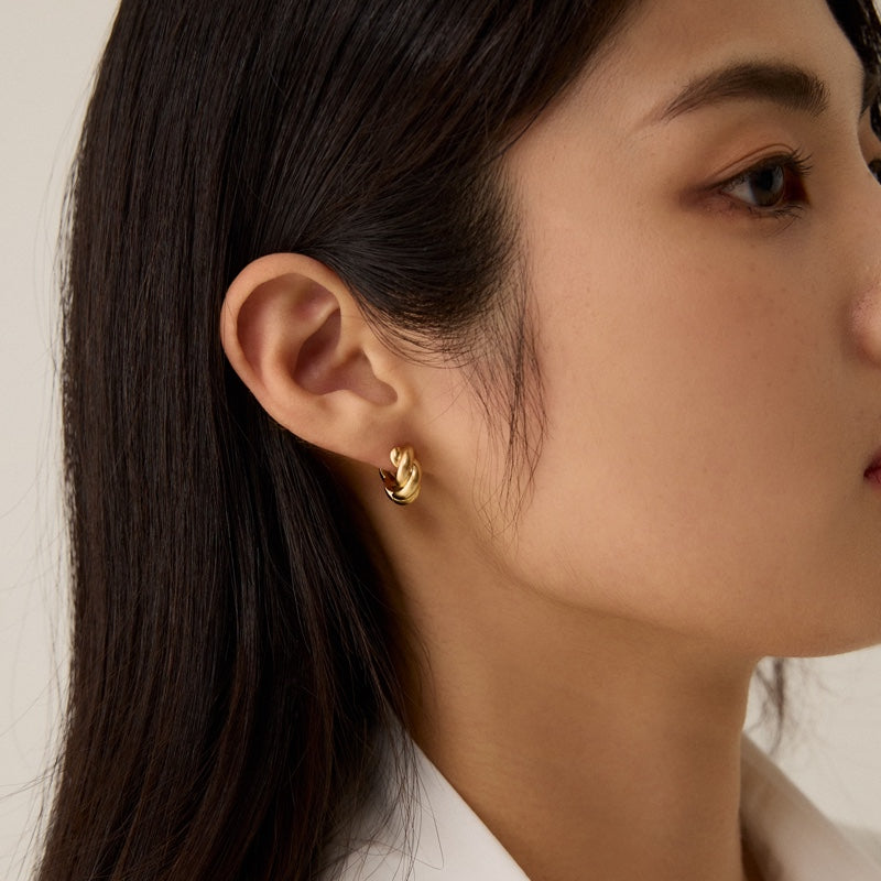 ボリューム ツイスト ワンタッチ ピアス / VOLUME TWIST ONE TOUCH EARRINGS