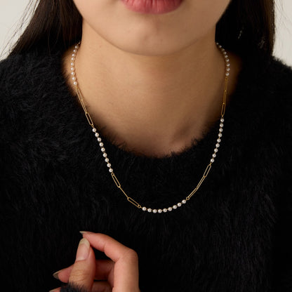 パール ビーズ チェーン ミックス ネックレス / PEARL BEAD CHAIN MIX NECKLACE