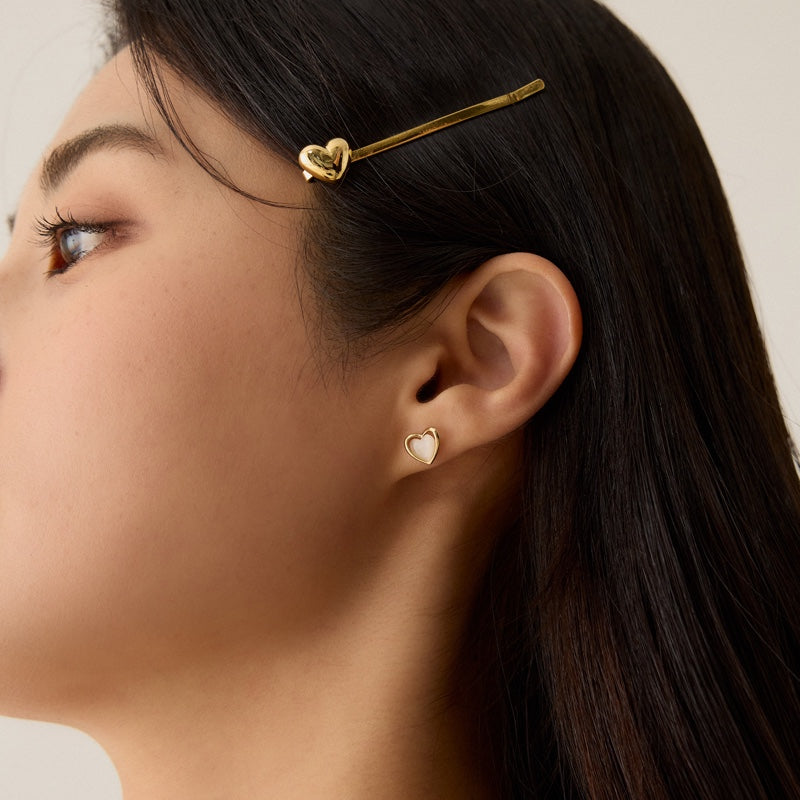 ムーンストーン ハート ベーシック ピアス / MOONSTONE HEART BASIC EARRINGS