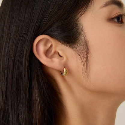 ストライプ ボリューム ワンタッチ ピアス / STRIPE VOLUME ONE TOUCH EARRINGS