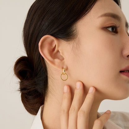 シンプル ドロップ リング ピアス / SIMPLE DROP RING EARRINGS