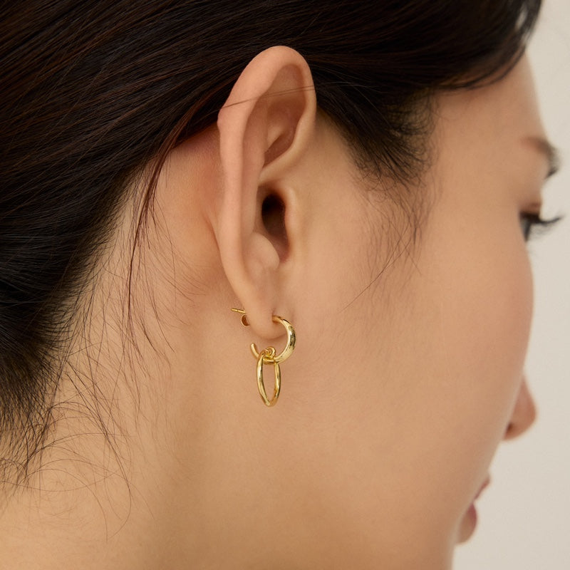 シンプル ドロップ リング ピアス / SIMPLE DROP RING EARRINGS