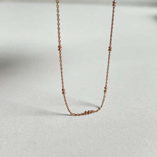 シルバー タイニー ダブル ボール チェーン ネックレス / SILVER TINY DOUBLE BALL CHAIN NECKLACE