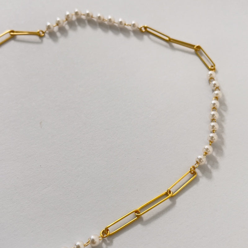 パール ビーズ チェーン ミックス ネックレス / PEARL BEAD CHAIN MIX NECKLACE