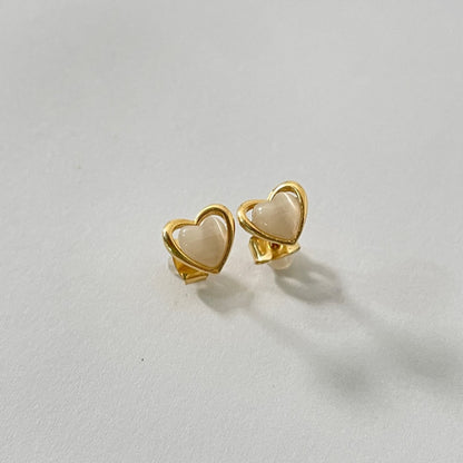 ムーンストーン ハート ベーシック ピアス / MOONSTONE HEART BASIC EARRINGS