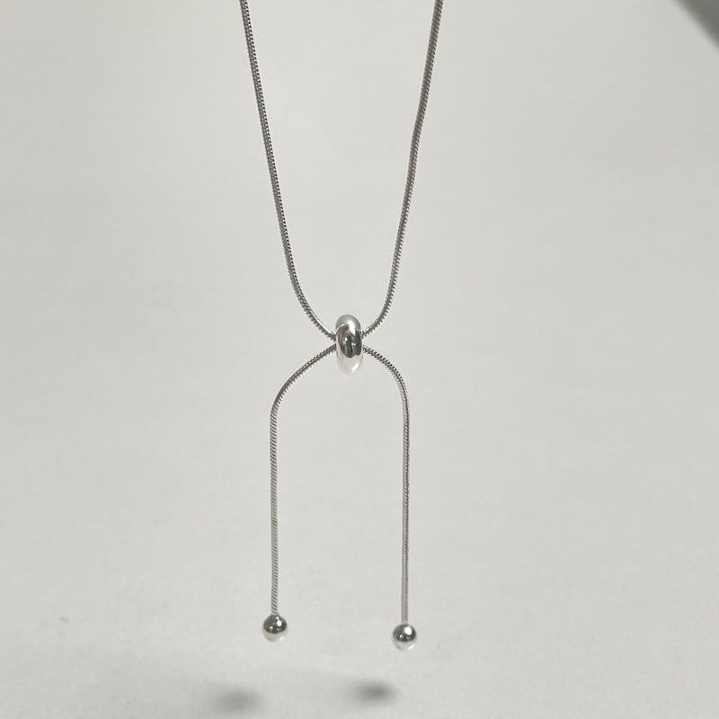 シルバー シンプル タイ ネックレス / SILVER SIMPLE TIE NECKLACE