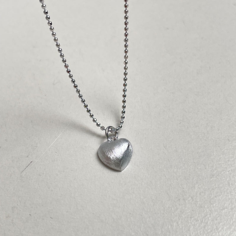 シルバー マット ハート ネックレス / SILVER MATT HEART NECKLACE