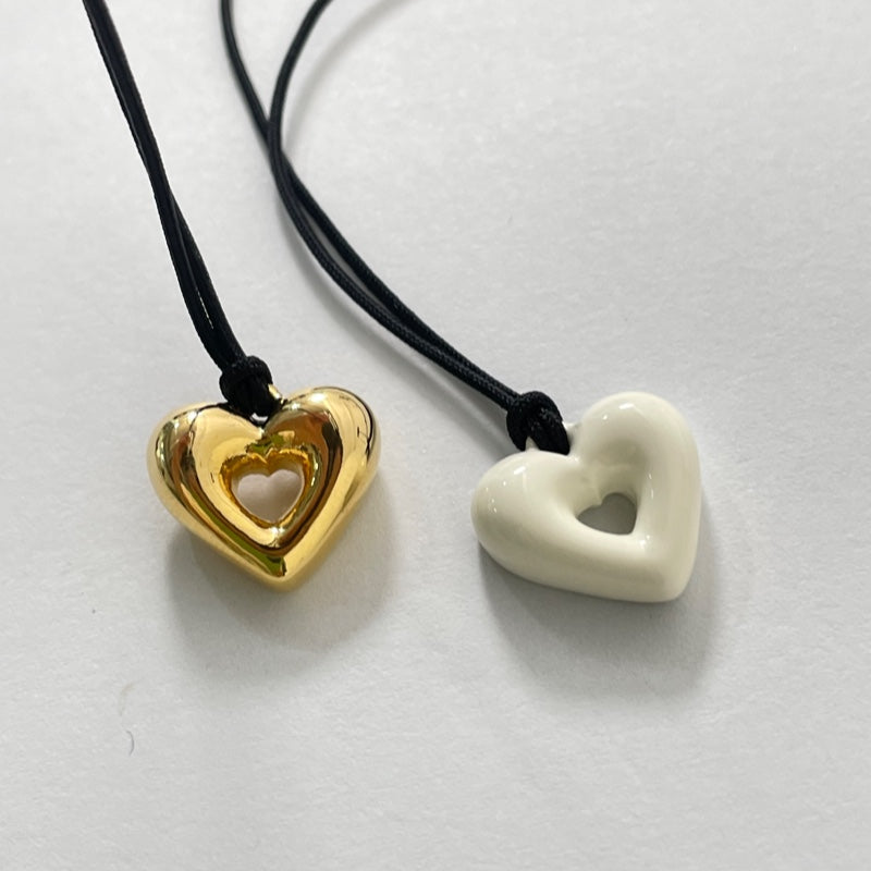 ストリング ハート ドーナツ ネックレス / STRING HEART DONUT NECKLACE