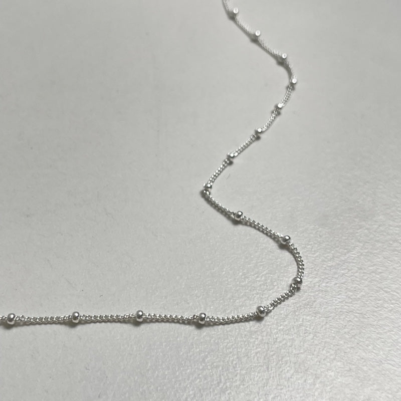 シルバー タイニー ボール チェーン ネックレス / SILVER TINY BALL CHAIN NECKLACE