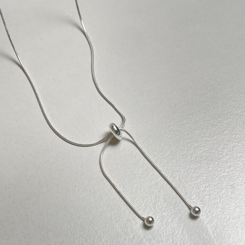 シルバー シンプル タイ ネックレス / SILVER SIMPLE TIE NECKLACE