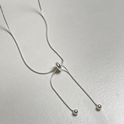 シルバー シンプル タイ ネックレス / SILVER SIMPLE TIE NECKLACE