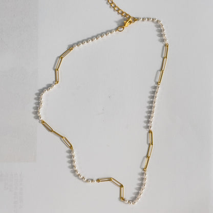 パール ビーズ チェーン ミックス ネックレス / PEARL BEAD CHAIN MIX NECKLACE