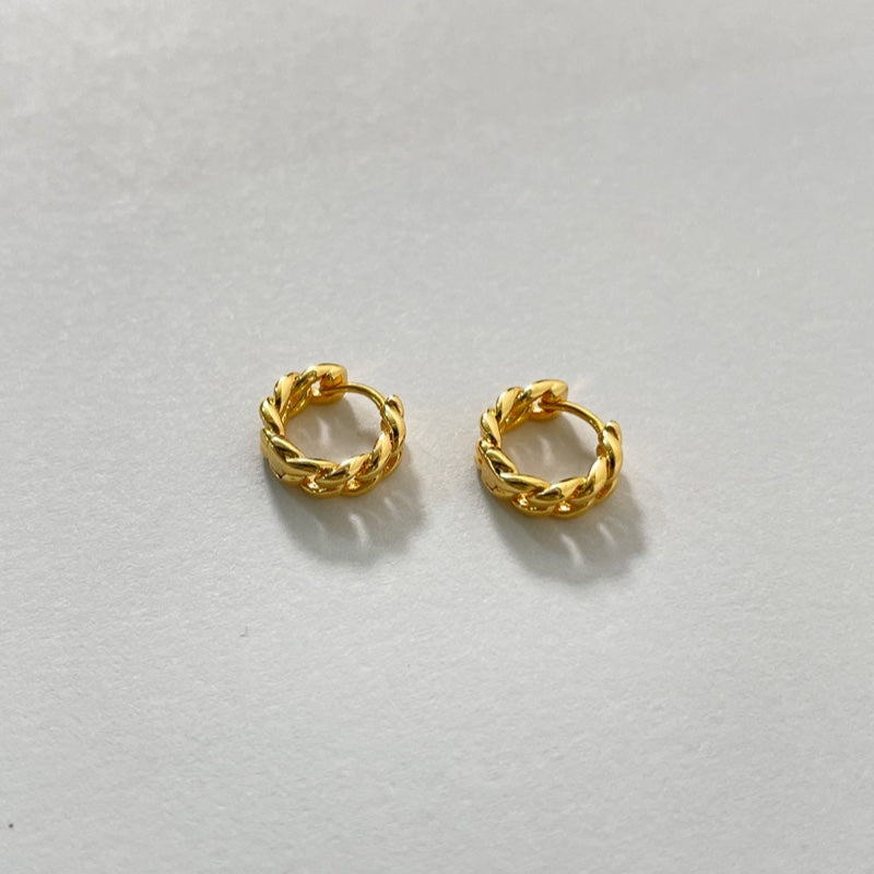 ミニ カーブ チェーン ワンタッチ ピアス / MINI CURVED CHAIN ONE TOUCH EARRINGS