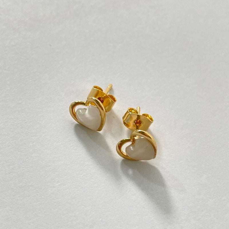 ムーンストーン ハート ベーシック ピアス / MOONSTONE HEART BASIC EARRINGS