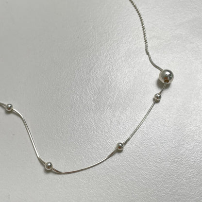 シルバー ミックス ボール ネックレス / SILVER MIX BALL NECKLACE