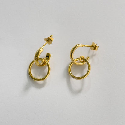 シンプル ドロップ リング ピアス / SIMPLE DROP RING EARRINGS