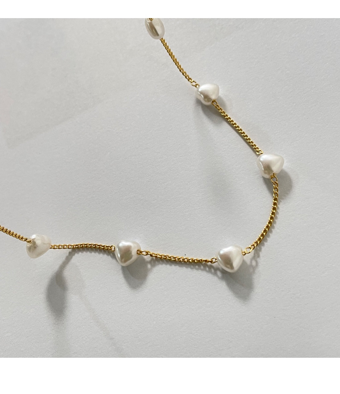 ハート パール チェーン ネックレス / HEART PEARL CHAIN NECKLACE | アモンズ – amondz