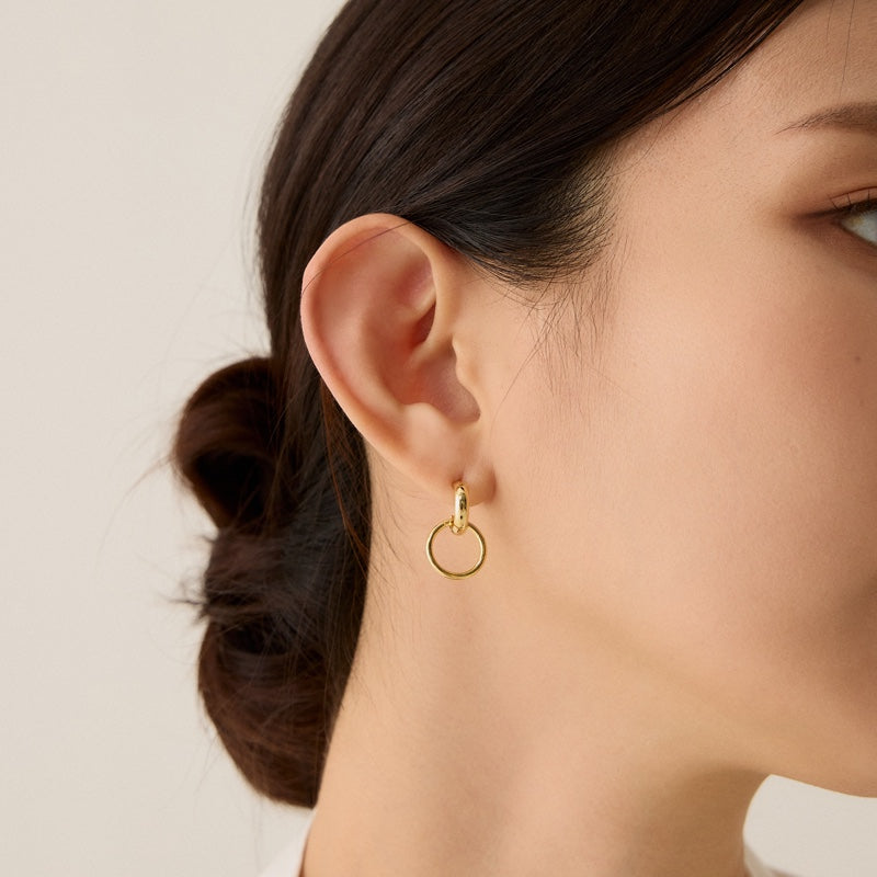 シンプル ドロップ リング ピアス / SIMPLE DROP RING EARRINGS