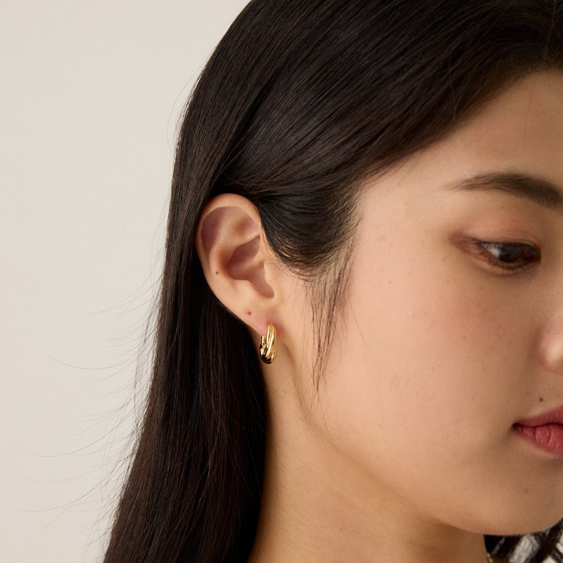 しずく ツイスト ワンタッチ ピアス / WATER DROP TWIST ONE TOUCH EARRINGS