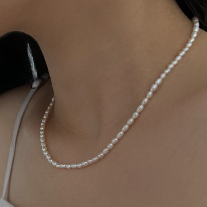 シルバー 淡水パール ビーズ ネックレス / Silve Freshwater Pearl Beads Necklace