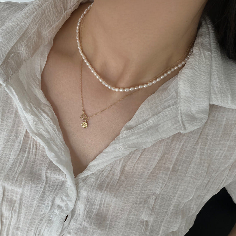 シルバー パール ビーズ ネックレス / Silver Pearl Beads Necklace | アモンズ – amondz