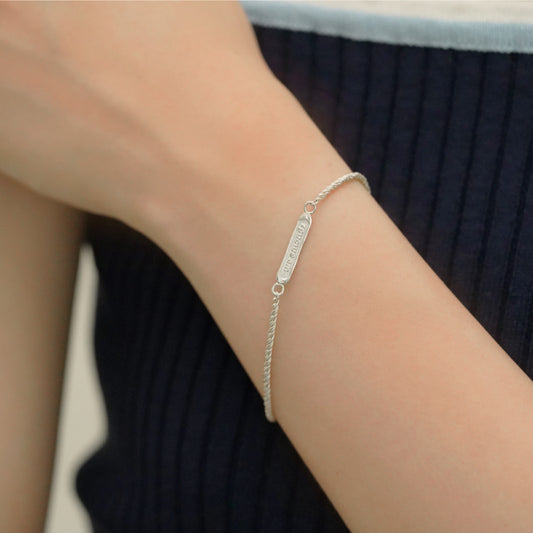 シルバー ツイスト ロープ チェーン ブレスレット / Silver Twist Rope Chain Bracelet