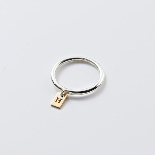 シルバー コンビ イニシャル タグ リング / Silver Combi Initial Tag Ring