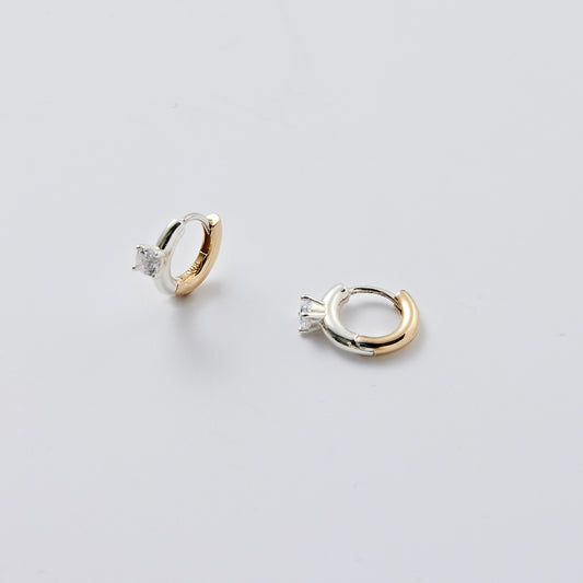 シルバー 2WAY ストーン ワンタッチ ピアス / Silver Two-Way Stone One-Touch Earrings