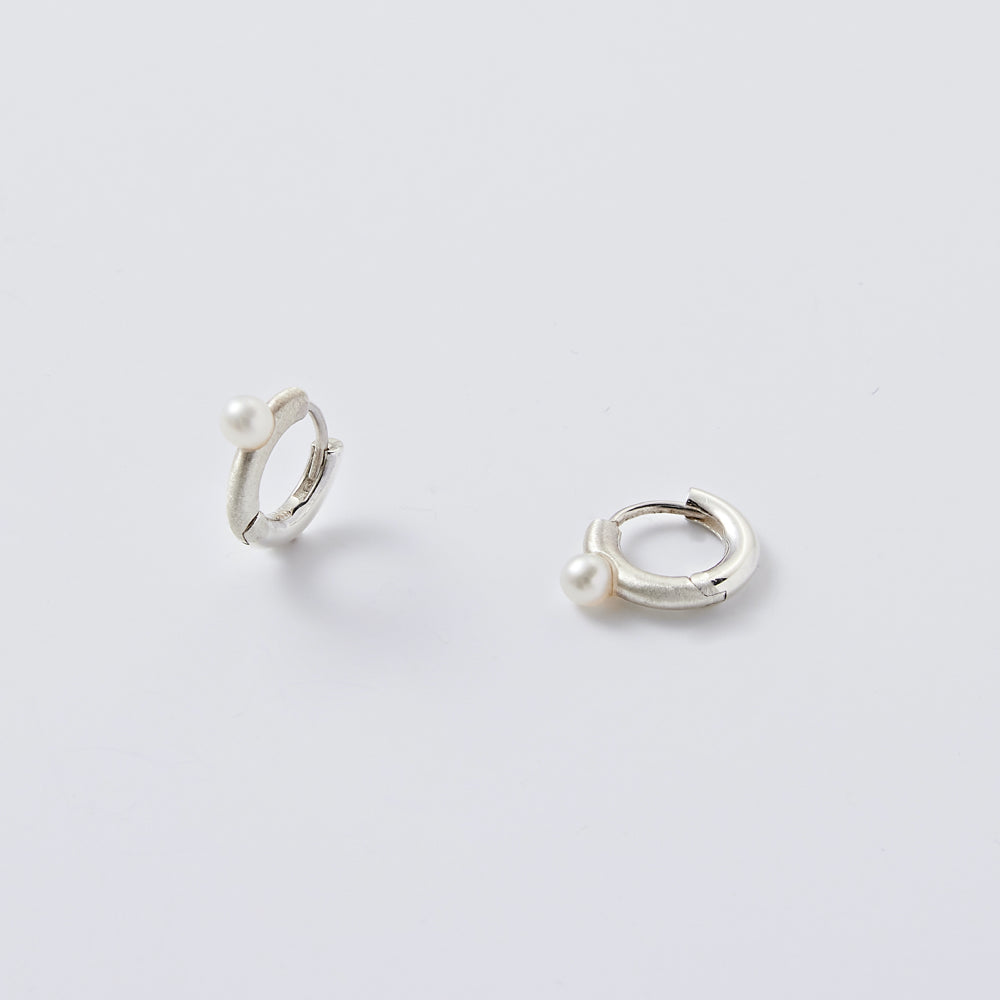 シルバー 2WAY パール ワンタッチ ピアス / Silver Two-Way Pearl One-Touch Earrings