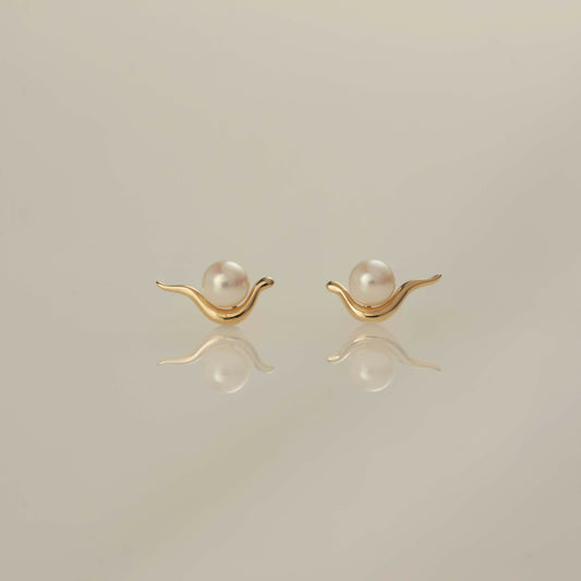 K18 ベイ パール ピアス / 18K bay pearl pierced earrings