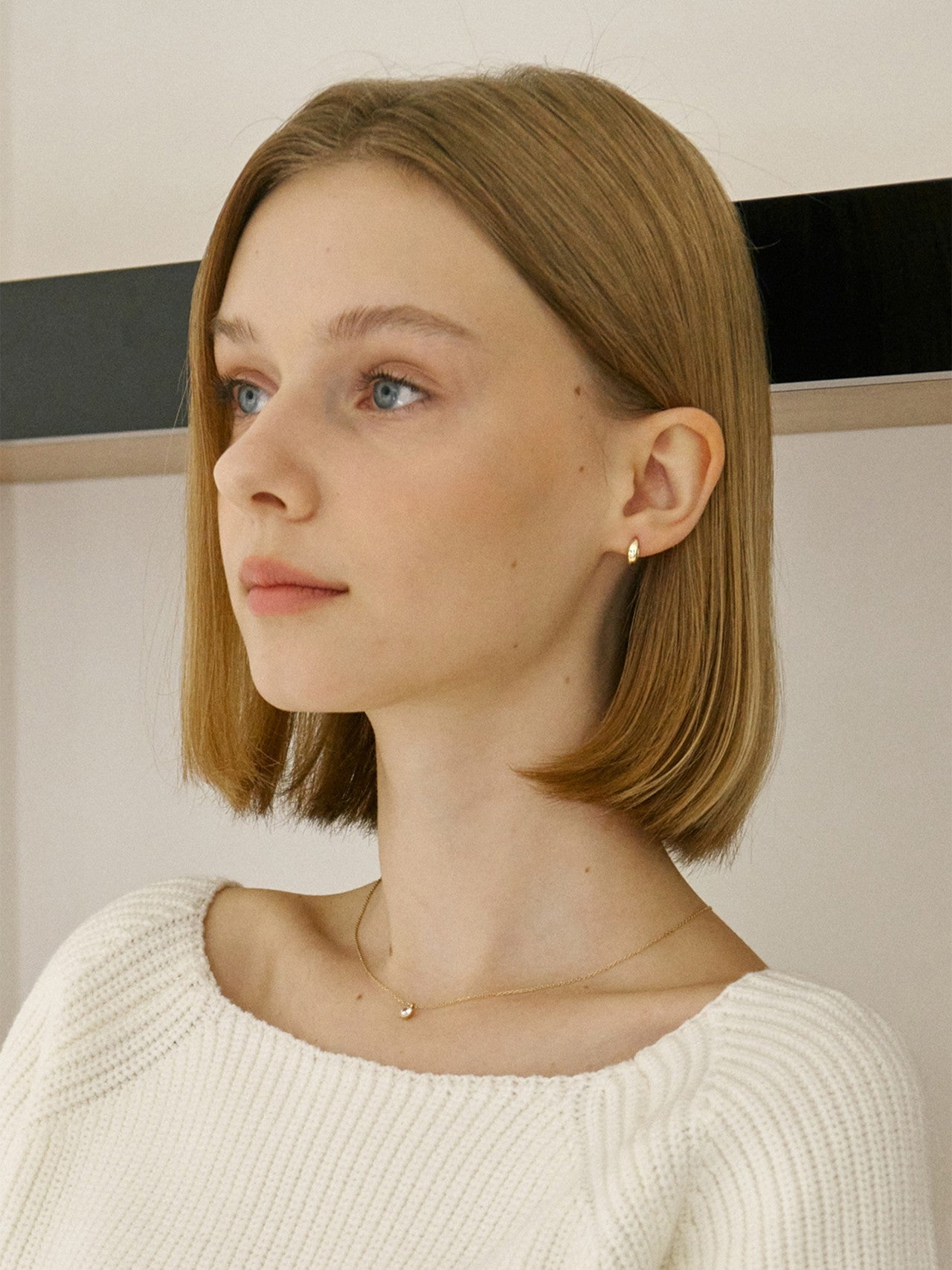 K14 Jelly Bean One-Touch Ring Earrings