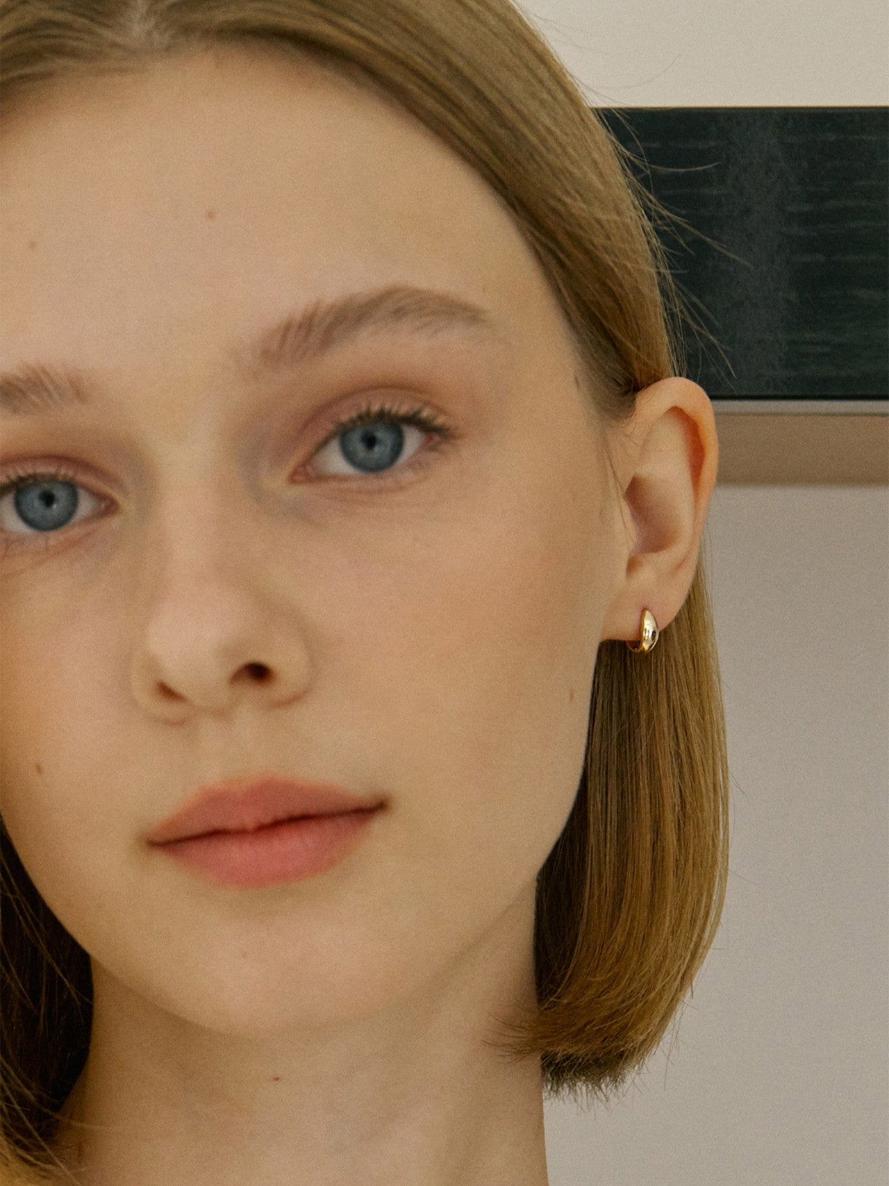 K14 Jelly Bean One-Touch Ring Earrings