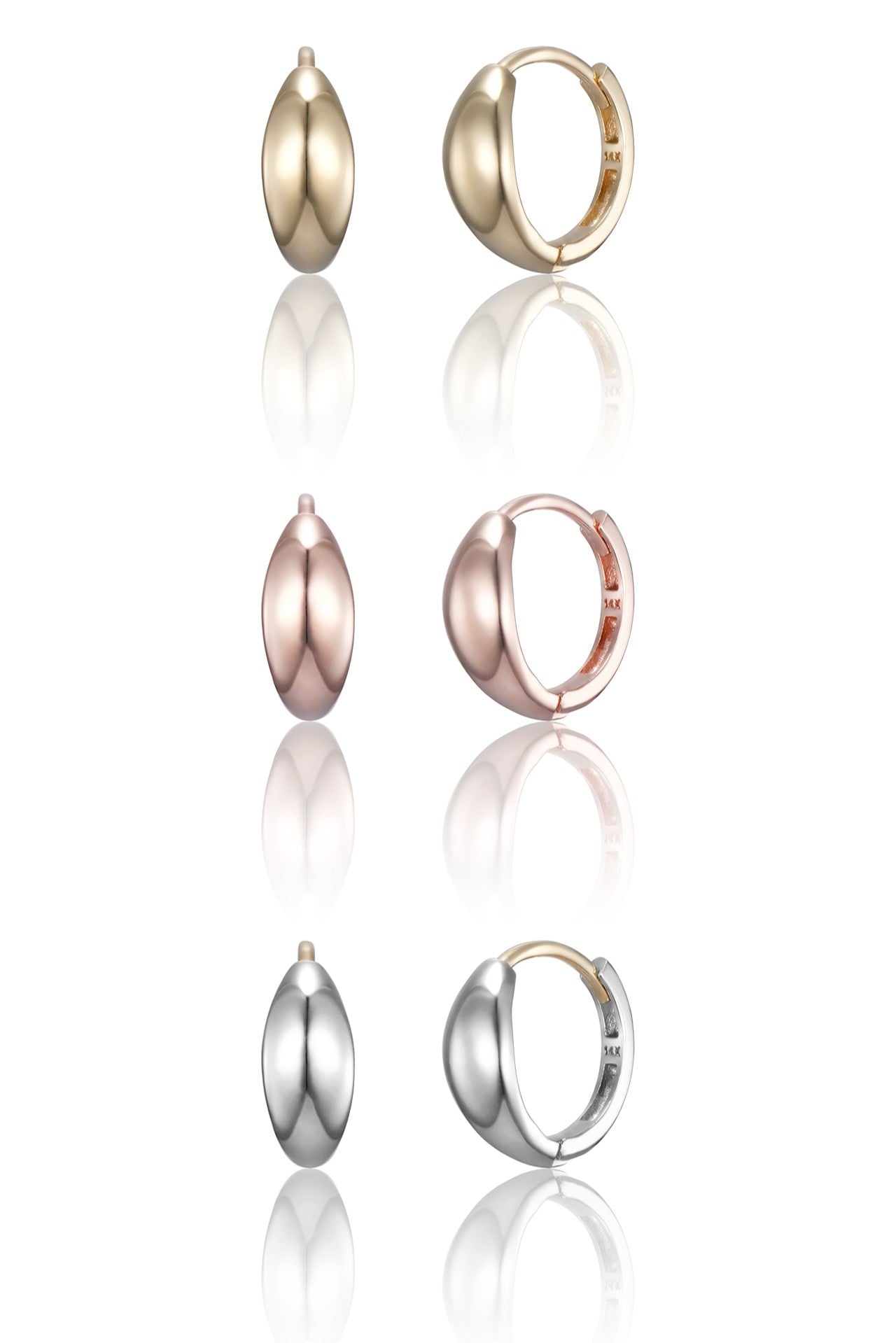 K14 Jelly Bean One-Touch Ring Earrings