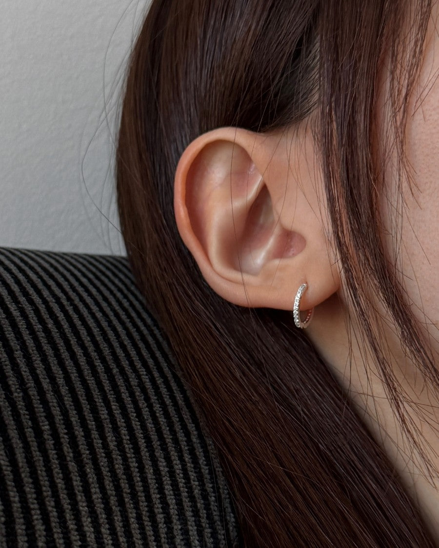Pave Round Hoop Earrings